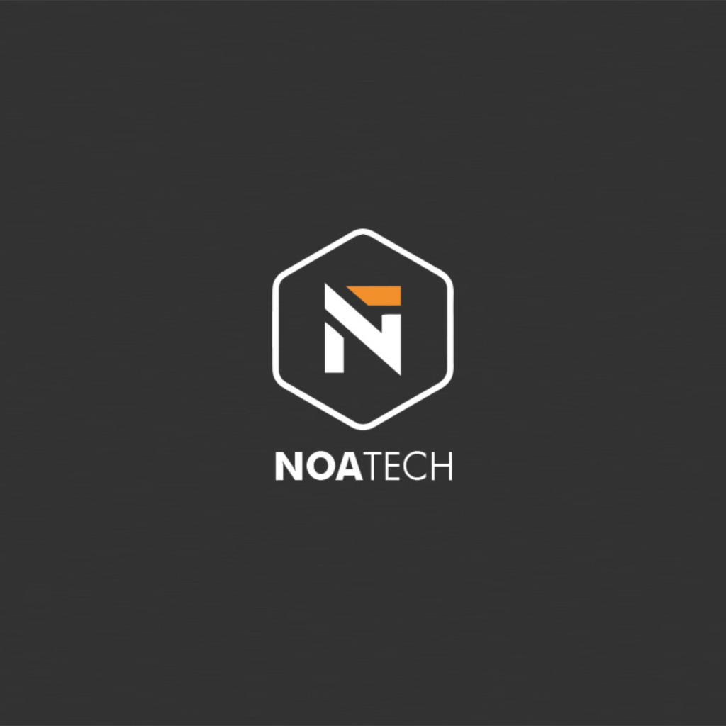 Geometric hexagon logo featuring the letter N in orange and white for NOATECH
